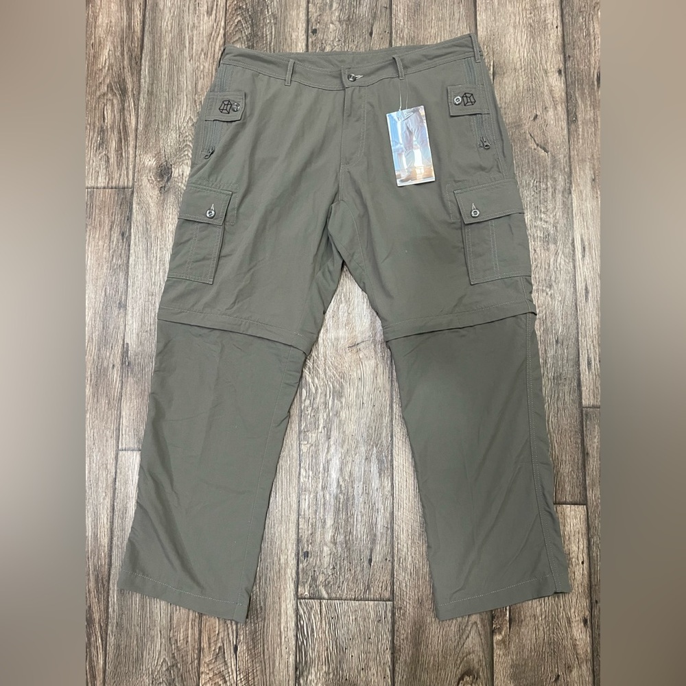 Clothing Arts Convertible‎ Traveler Pants Grey 38X30 New Picket Pocket Proof NWT